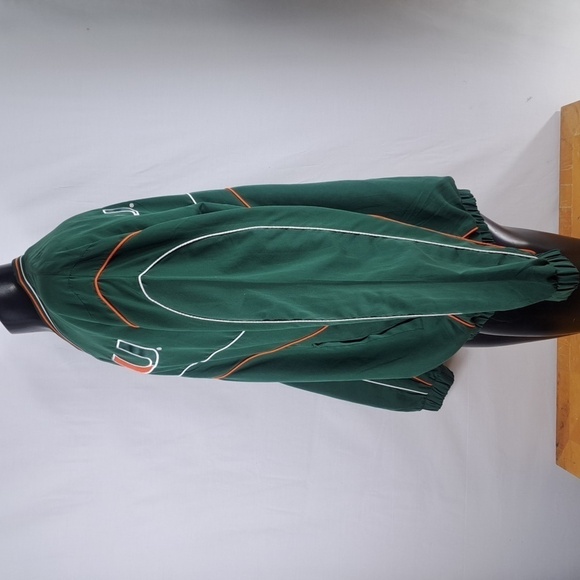 Miami Hurricanes stitched logo spellout lined XL pullover windbreaker jacket - Picture 5 of 8
